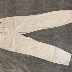 Judy Blue White Distressed Boyfriend Jeans NWT Size 26